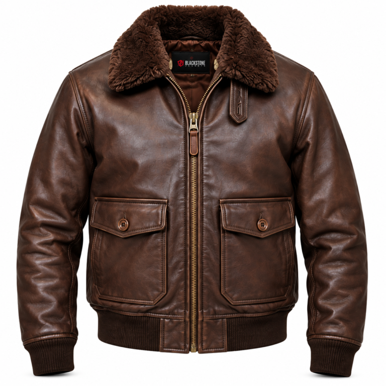 Ranger Espresso Brown Men's G-1 Flight Leather Jacket | Blackstone Jackets
