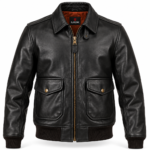 Cobra Black Men's A-2 Flight Leather Jacket | Blackstone Jackets