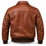 Bishop Russet Brown Men's A-2 Flight Leather Jacket | Blackstone Jackets