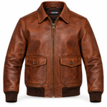 Falcon Russet Brown Men's A-2 Flight Leather Jacket | Blackstone Jackets