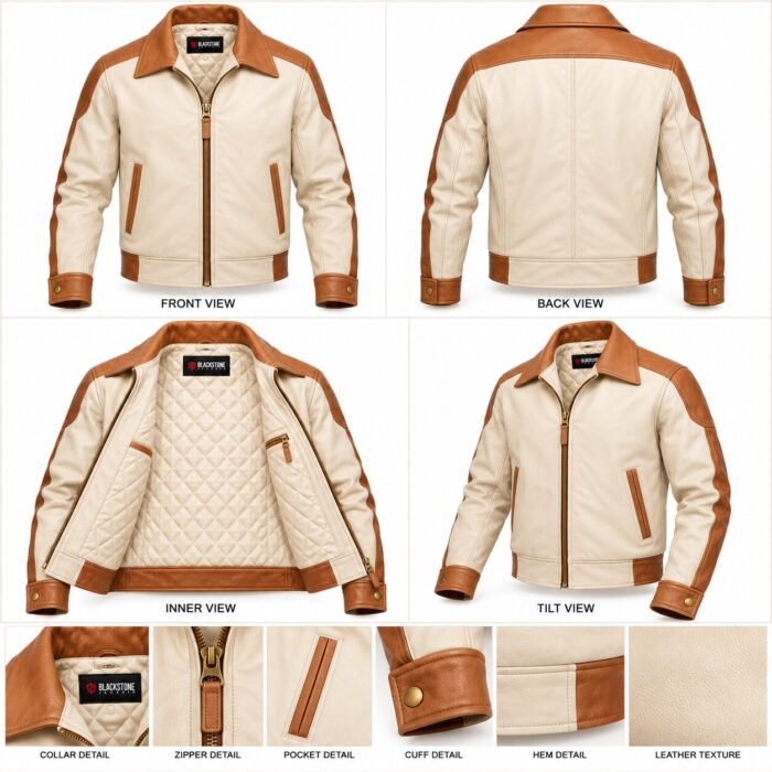 Celeste Ivory Tan Women's Leather Soft-Tone Flight Jacket | Blackstone Jackets