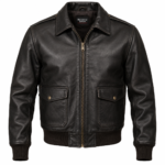 Aero Black Men's Leather Classic A-2 Flight Jacket | Blackstone Jackets