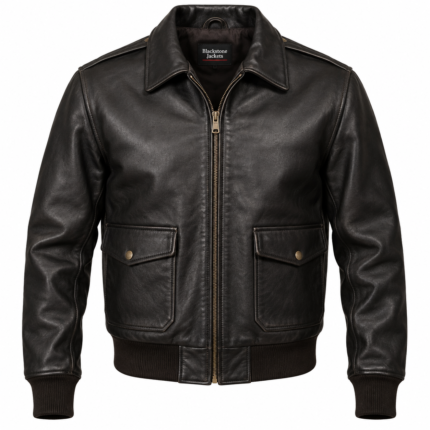 Aero Black Men's Leather Classic A-2 Flight Jacket | Blackstone Jackets