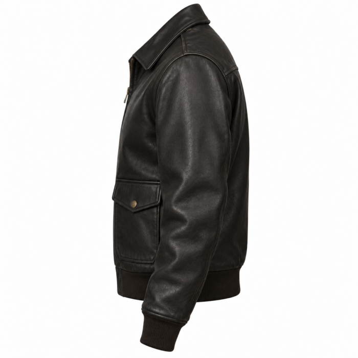 Aero Black Men's Leather Classic A-2 Flight Jacket | Blackstone Jackets