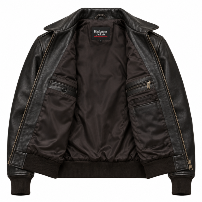 Aero Black Men's Leather Classic A-2 Flight Jacket | Blackstone Jackets