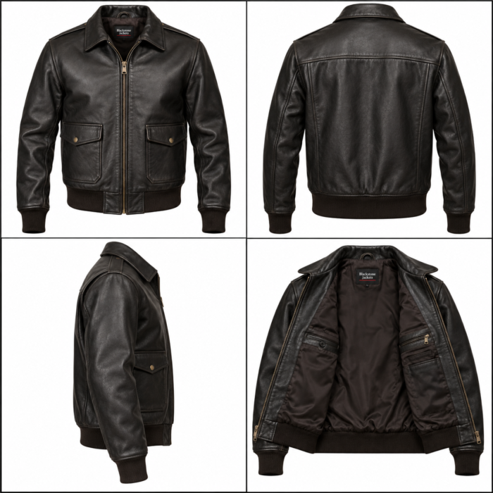 Aero Black Men's Leather Classic A-2 Flight Jacket | Blackstone Jackets