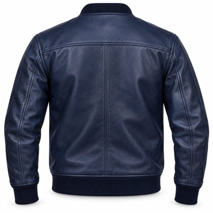 Luna Midnight Blue Women's Leather Minimal Flight Blouson | Blackstone Jackets