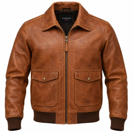 Cedar Tan Men's Leather Lightweight A-2 Jacket | Blackstone Jackets