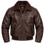 Cobra Dark Chocolate Brown Men's Aviator Leather Jacket | Blackstone Jackets