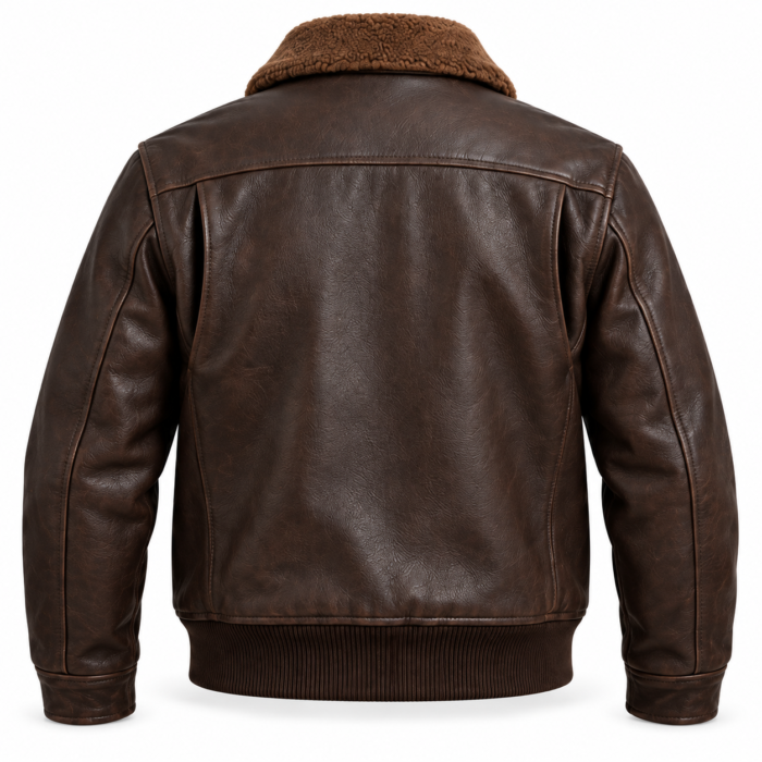 Cobra Dark Chocolate Brown Men's Aviator Leather Jacket | Blackstone Jackets