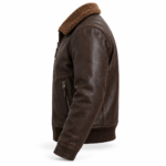Cobra Dark Chocolate Brown Men's Aviator Leather Jacket | Blackstone Jackets