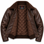 Cobra Dark Chocolate Brown Men's Aviator Leather Jacket | Blackstone Jackets