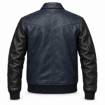 Comet Midnight Blue / Black Men's Leather Sport Flight Bomber | Blackstone Jackets