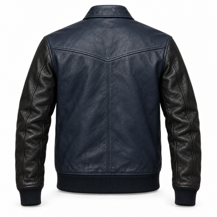 Comet Midnight Blue / Black Men's Leather Sport Flight Bomber | Blackstone Jackets