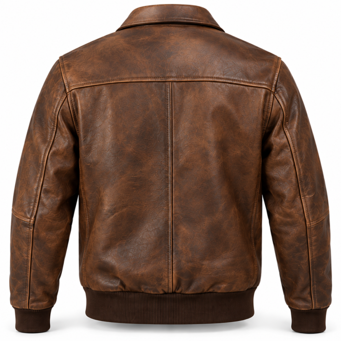 Dakota Distressed Brown Men's Aviator Leather Jacket | Blackstone Jackets