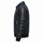 Comet Midnight Blue / Black Men's Leather Sport Flight Bomber | Blackstone Jackets