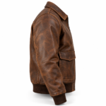Dakota Distressed Brown Men's Aviator Leather Jacket | Blackstone Jackets