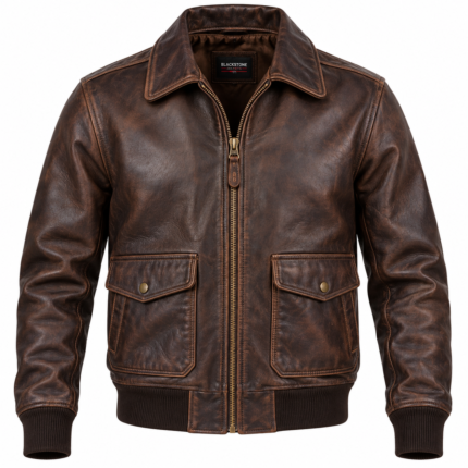 Dakota Chocolate Brown Men's Leather Heritage Flight Jacket | Blackstone Jackets