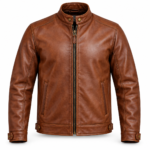 Falcon Cognac Brown Men's Aviator Leather Jacket | Blackstone Jackets