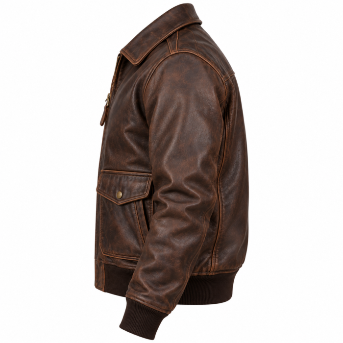 Dakota Chocolate Brown Men's Leather Heritage Flight Jacket | Blackstone Jackets