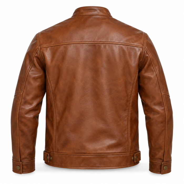 Falcon Cognac Brown Men's Aviator Leather Jacket | Blackstone Jackets