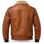 Frontier Light Tobacco Brown Men's Aviator Leather Jacket | Blackstone Jackets