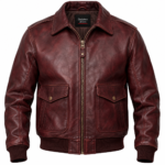 Falcon Oxblood Men's Leather Slim Aviator Racer Hybrid | Blackstone Jackets