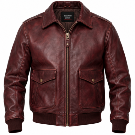 Falcon Oxblood Men's Leather Slim Aviator Racer Hybrid | Blackstone Jackets