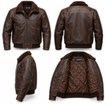 Hawk Espresso Brown Men's Aviator Leather Jacket | Blackstone Jackets