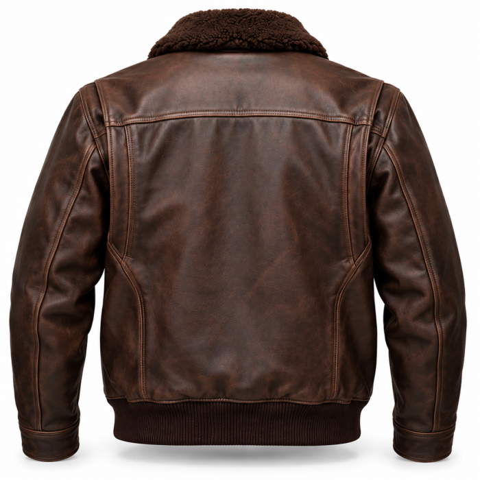 Hawk Espresso Brown Men's Aviator Leather Jacket | Blackstone Jackets