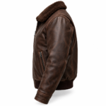 Hawk Espresso Brown Men's Aviator Leather Jacket | Blackstone Jackets