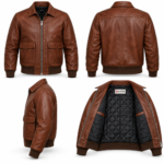 Hudson Russet Brown Men's Aviator Leather Jacket | Blackstone Jackets