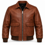 Hudson Russet Brown Men's Aviator Leather Jacket | Blackstone Jackets