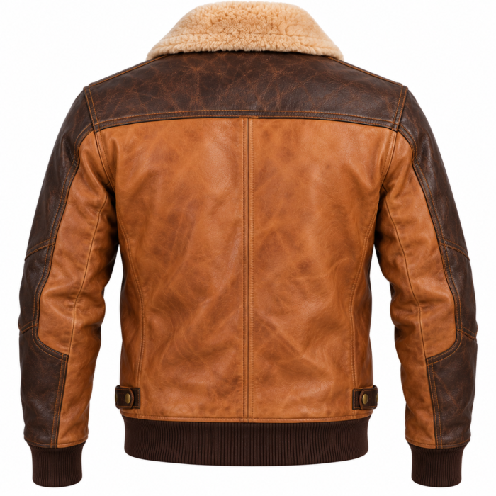 Frontier Camel / Dark Brown Men's Leather Western Aviator Jacket | Blackstone Jackets