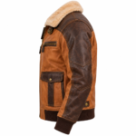 Frontier Camel / Dark Brown Men's Leather Western Aviator Jacket | Blackstone Jackets