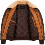 Frontier Camel / Dark Brown Men's Leather Western Aviator Jacket | Blackstone Jackets