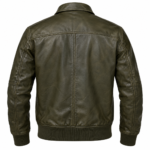Hawkeye Olive Men's Leather Utility Aviator Bomber | Blackstone Jackets