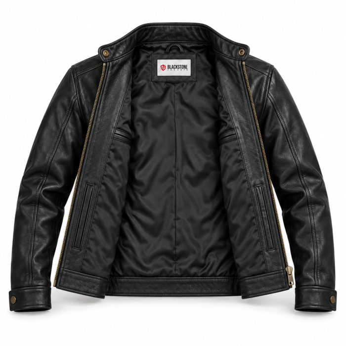 Jetstream Black Men's Aviator Leather Jacket | Blackstone Jackets