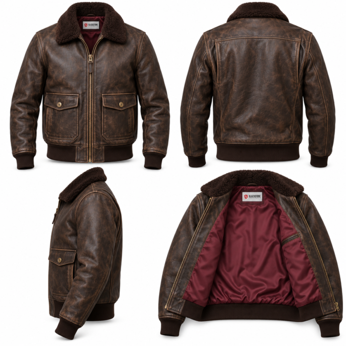 Captain Distressed Seal Brown Men's G-1 Flight Leather Jacket | Blackstone Jackets