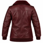 Hudson Burgundy Men's Leather Longline Aviator Jacket | Blackstone Jackets
