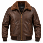Liberty Seal Brown Men's Aviator Leather Jacket | Blackstone Jackets