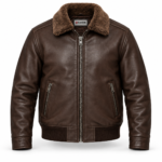 Maverick Dark Chocolate Brown Men's Aviator Leather Jacket | Blackstone Jackets