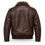 Maverick Dark Chocolate Brown Men's Aviator Leather Jacket | Blackstone Jackets