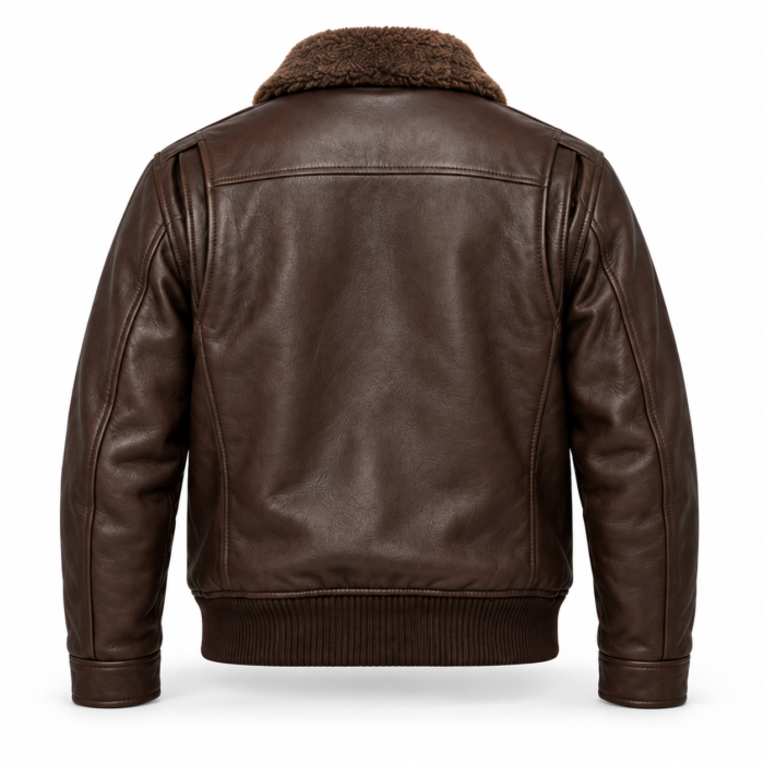 Maverick Dark Chocolate Brown Men's Aviator Leather Jacket | Blackstone Jackets