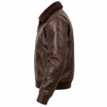 Maverick Dark Chocolate Brown Men's Aviator Leather Jacket | Blackstone Jackets