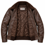 Maverick Dark Chocolate Brown Men's Aviator Leather Jacket | Blackstone Jackets