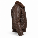 Ranger Espresso Brown Men's Aviator Leather Jacket | Blackstone Jackets