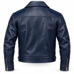 Zephyr Navy Women's Leather Modern Cropped Aviator | Blackstone Jackets