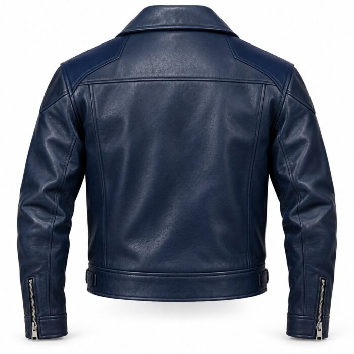 Zephyr Navy Women's Leather Modern Cropped Aviator | Blackstone Jackets