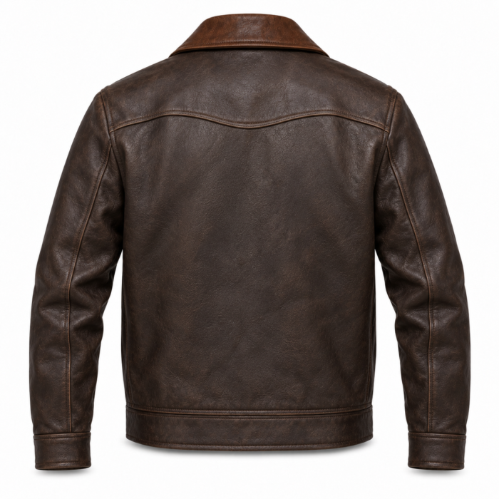 Altair Dark Brown Men's Leather Relaxed Aviator Bomber | Blackstone Jackets